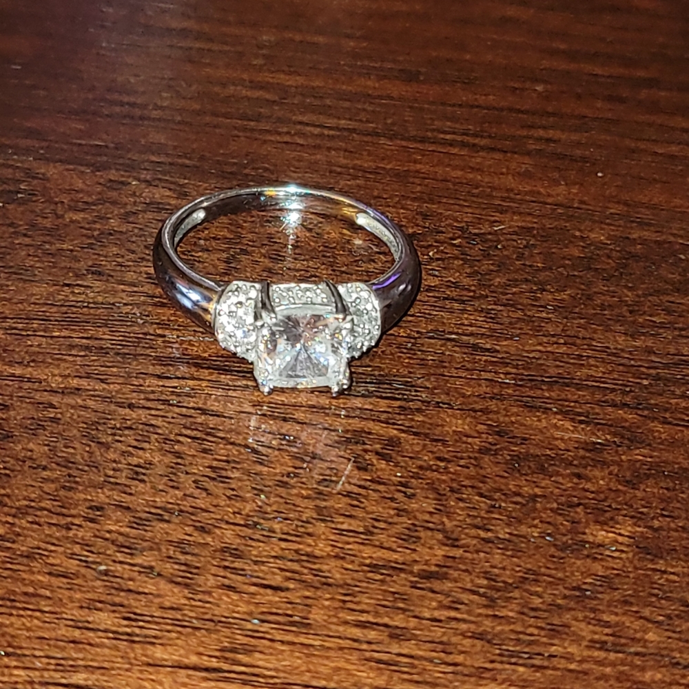 NEW CZ Engagement princess cut Ring
